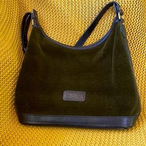 Dooney & Bourke vintage green velvet hobo handbag